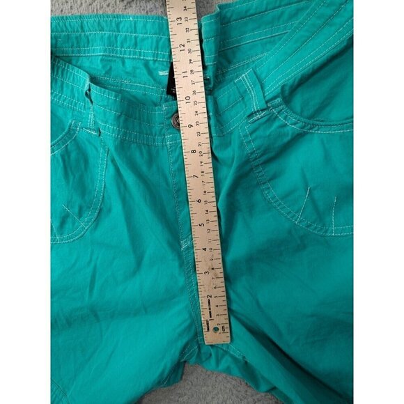 Kuhl Shorts Womens 14 Cotton Nylon Stretch Hiking Flap Pockets Bluish Green - Picture 10 of 15